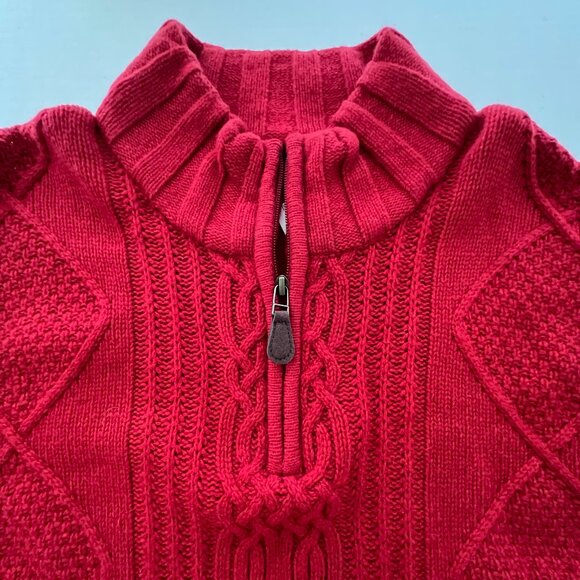 Jos. A. Bank Executive Collection 1/4 Zip, Red Pullover Sweater, Size L , NEW! - Picture 3 of 13